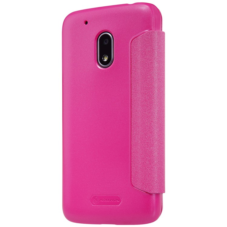 NILLKIN Sparkle Series Leather Flip Cover for Motorola Moto G4 Play - Rose-3