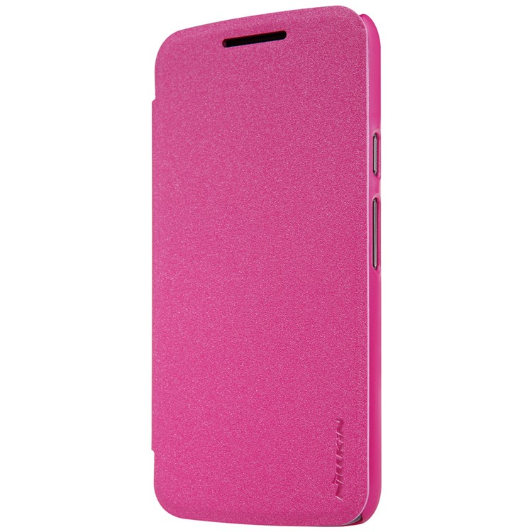 NILLKIN Sparkle Series Leather Flip Cover for Motorola Moto G4 Play - Rose-4