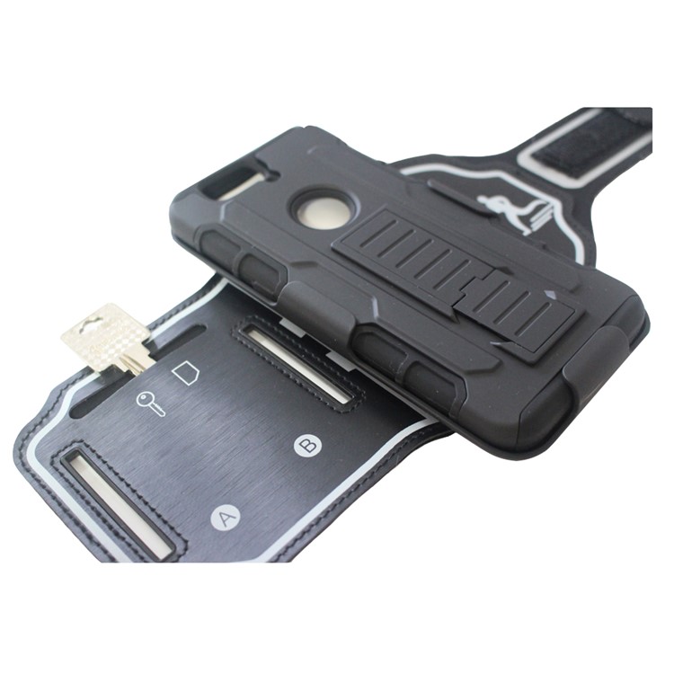 For Huawei Nexus 6P 3-in-1 Shock-proof ArmBand PC + Silicone Case with Kickstand-7