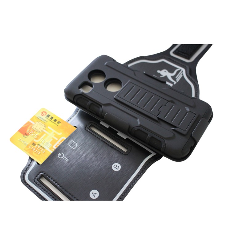 For LG Nexus 5X 3-in-1 Shock-proof ArmBand Cover PC + Silicone Case with Kickstand-7