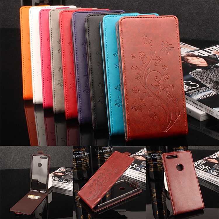 Vertical Flip Imprint Floral Butterfly Leather Case with 2 Card Slots for Google Pixel XL - Black-3