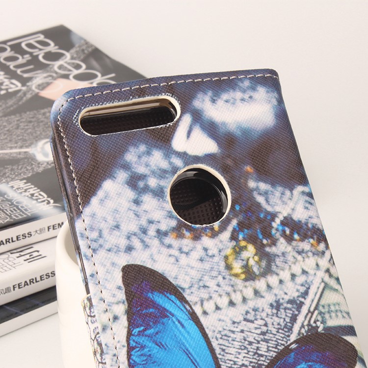Pattern Printing Flip Leather Stand Case for Google Pixel XL - Blue Butterfly-4