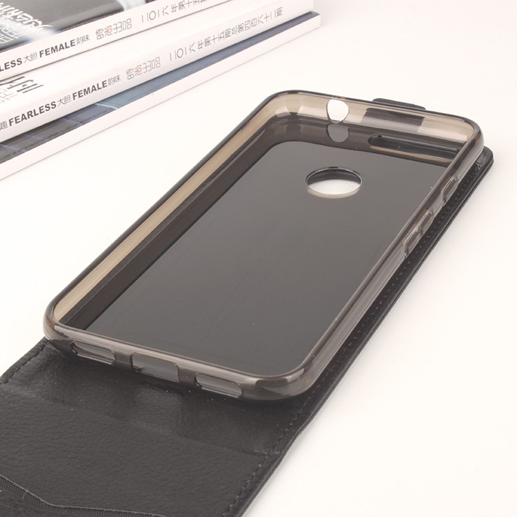 LINGMAO Lychee Skin Leather Vertical Case for Google Pixel XL - Black-2