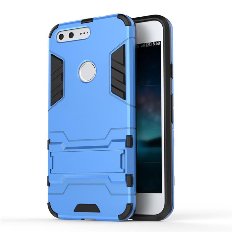 Hybrid Kickstand PC + TPU Case Accessory for Google Pixel - Baby Blue-1