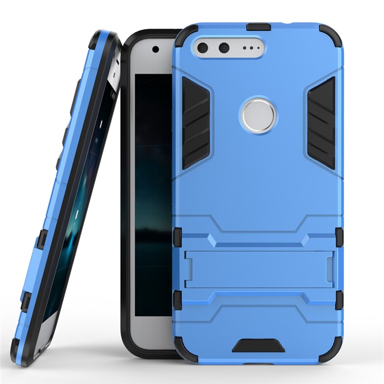 Hybrid Kickstand PC + TPU Case Accessory for Google Pixel - Baby Blue-2
