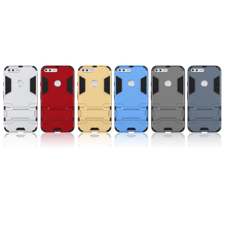 Kickstand PC + TPU Hybrid Protector Case for Google Pixel XL - Grey-3