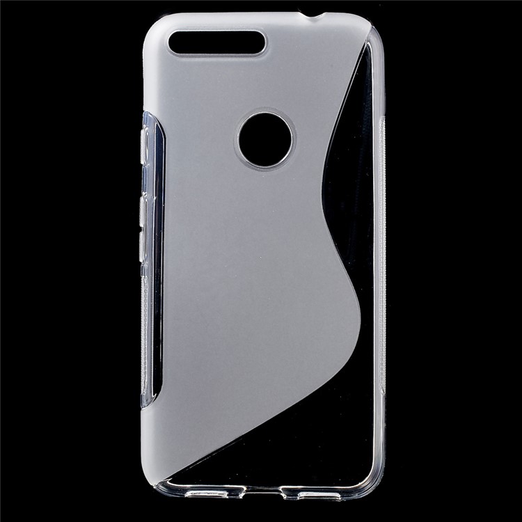 S Shape TPU Cover Case for Google Pixel XL - Transparent-1