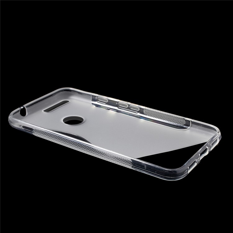S Shape TPU Cover Case for Google Pixel XL - Transparent-3