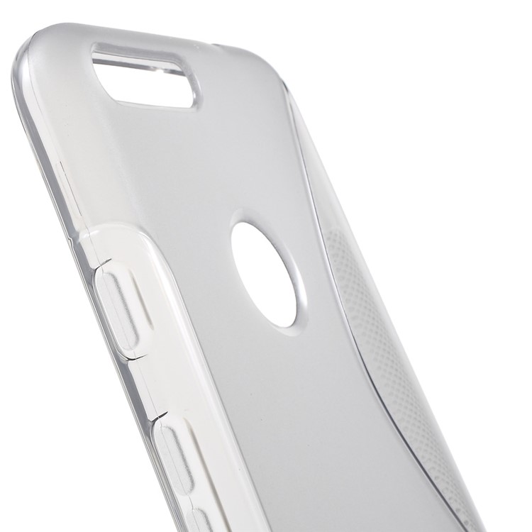 S Shape TPU Cover Case for Google Pixel XL - Grey-6