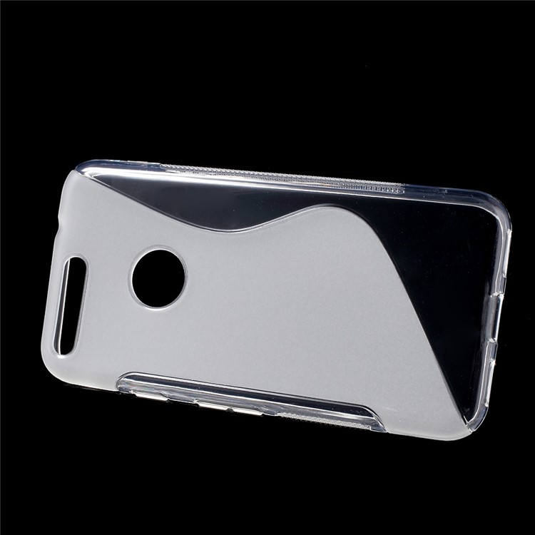 S Shape TPU Cover Case for Google Pixel - Transparent-2
