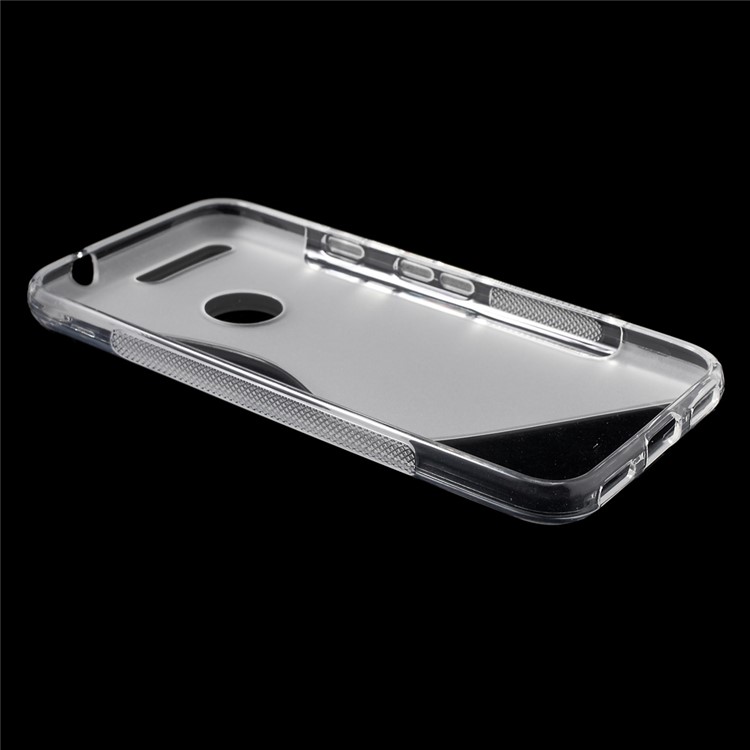 S Shape TPU Cover Case for Google Pixel - Transparent-3