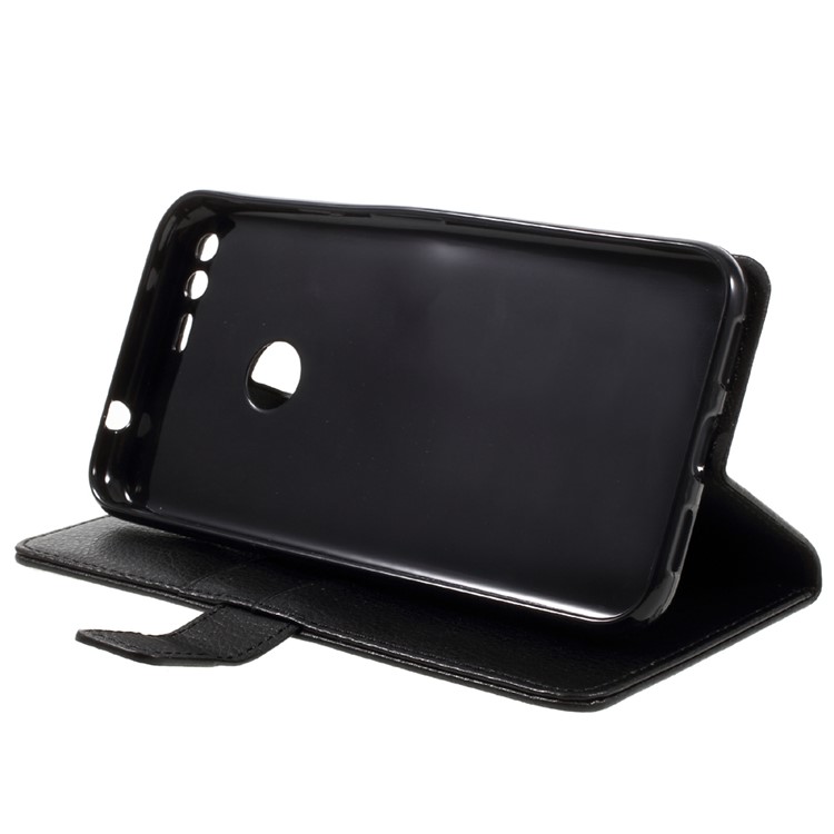 Lychee Grain Wallet Stand Leather Phone Case for Google Pixel XL - Black-4