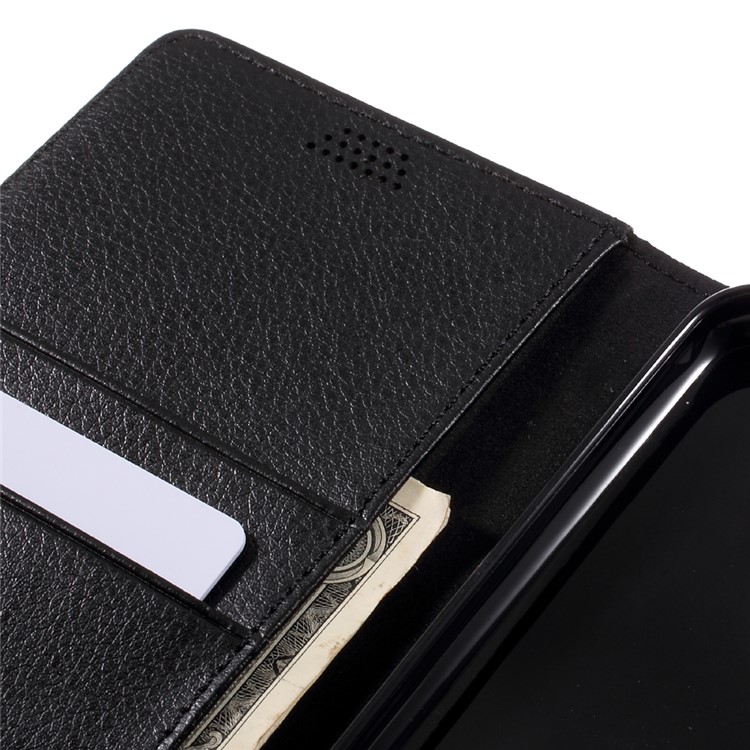 Lychee Grain Wallet Stand Leather Phone Case for Google Pixel XL - Black-9