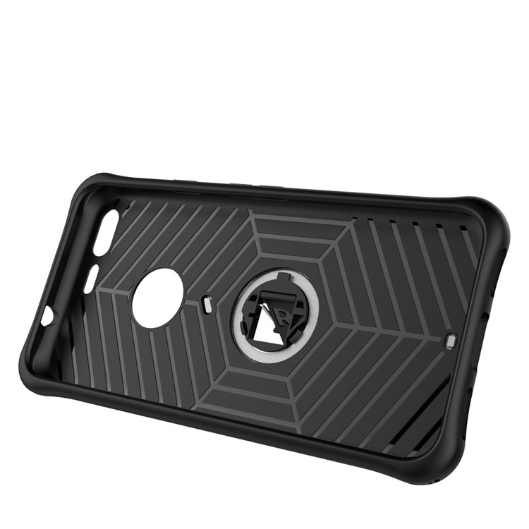Armor PC + TPU Hybrid Case with Kickstand for Google Pixel - Silver-10