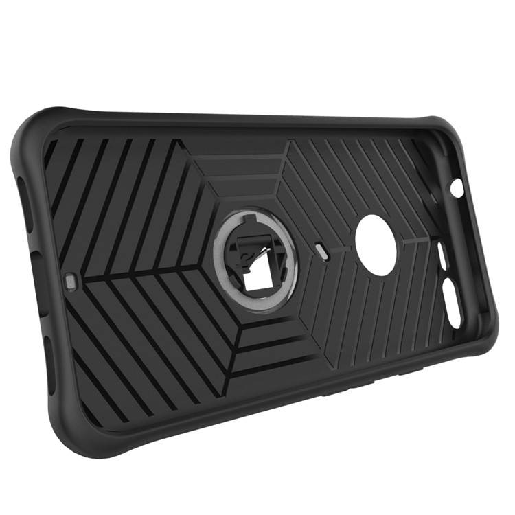 Armor PC + TPU Combo Case with Kickstand for Google Pixel XL - Silver-11