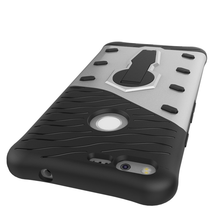 Armor PC + TPU Combo Case with Kickstand for Google Pixel XL - Silver-8