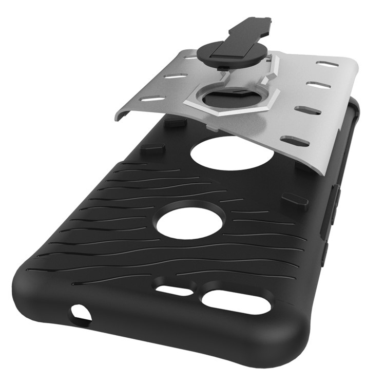 Armor PC + TPU Combo Case with Kickstand for Google Pixel XL - Silver-9