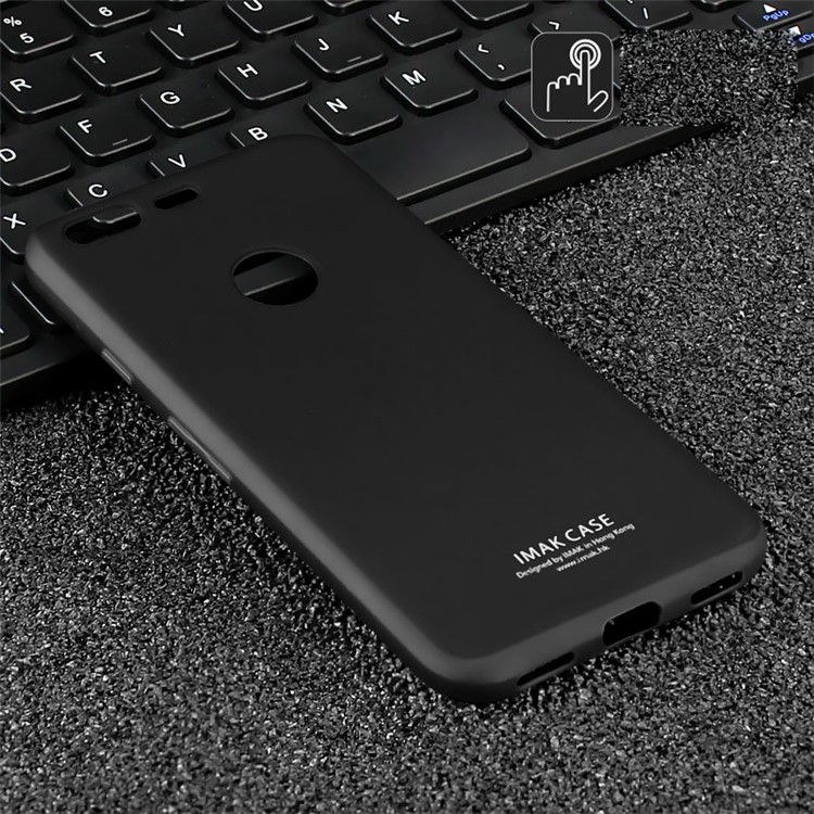 IMAK Skin Feel TPU Soft Phone Case + Screen Protector for Google Pixel - Metal Black-7