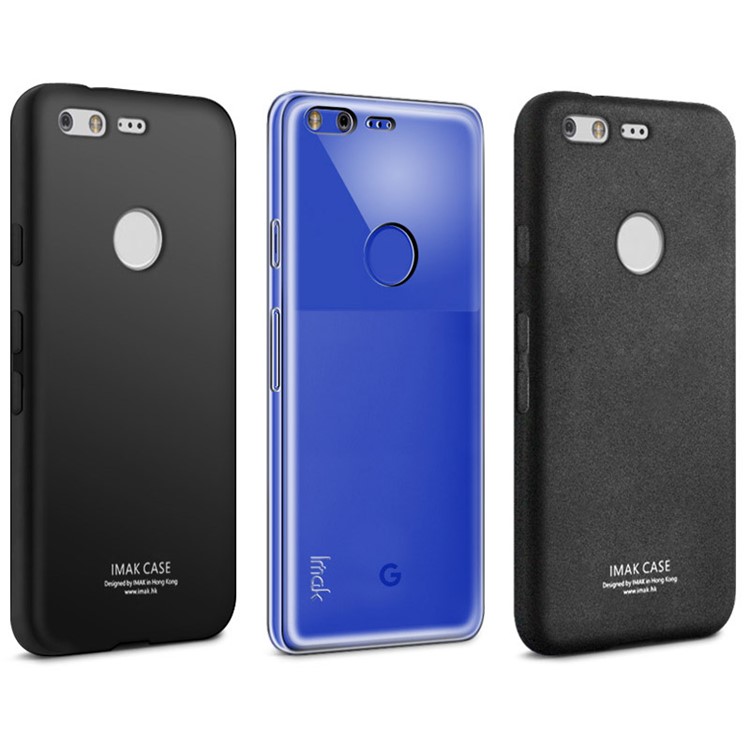IMAK Skin Feel TPU Soft Phone Case + Screen Protector for Google Pixel - Metal Black-8