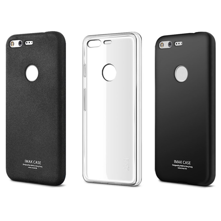 IMAK Skin Feel TPU Soft Phone Case + Screen Protector for Google Pixel - Metal Black-9