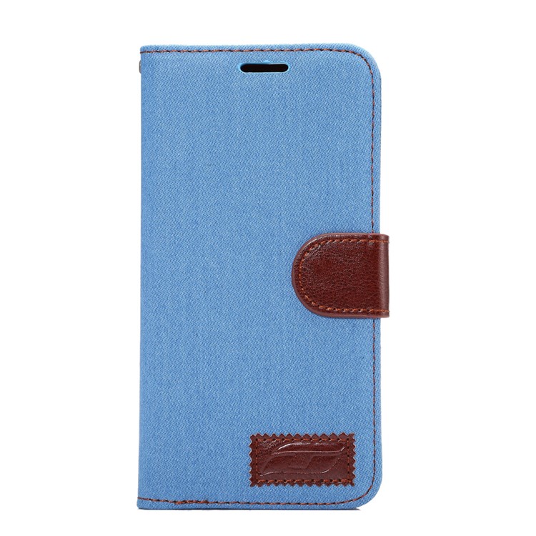 Jeans Cloth Stand Leather Flip Phone Case for Google Pixel XL - Baby Blue-2