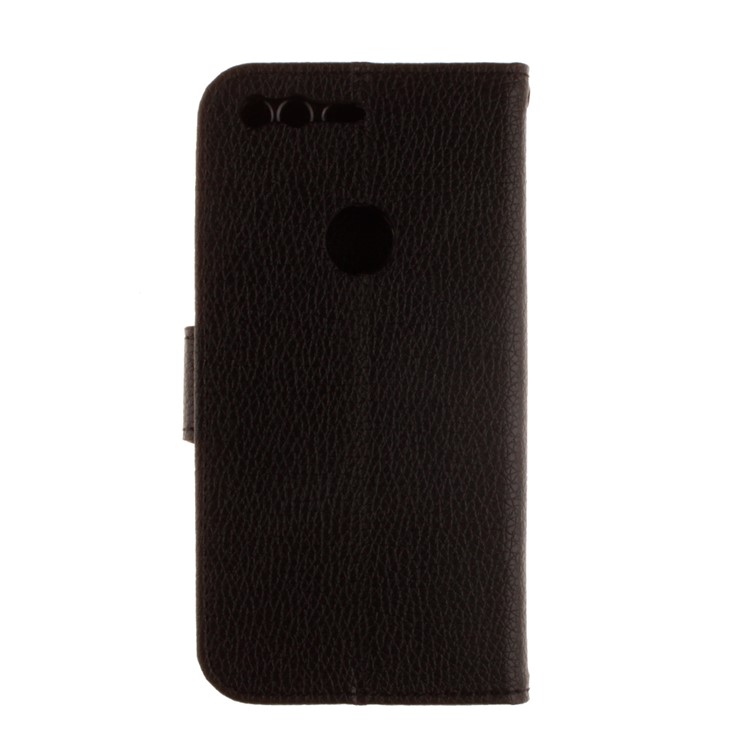 Litchi Skin Leather Wallet Case Mobile Cover for Google Pixel - Black-3