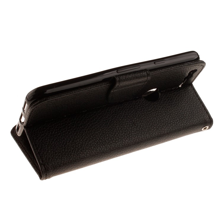 Litchi Skin Leather Wallet Case Mobile Cover for Google Pixel - Black-6
