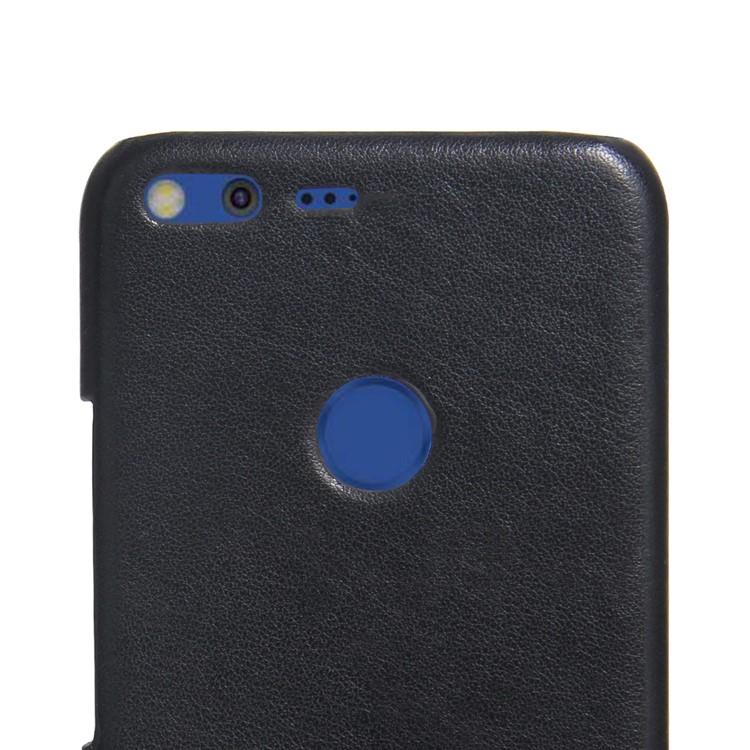 Two-color PU Leather Coated PC Phone Case for Google Pixel XL - Black / Orange-2