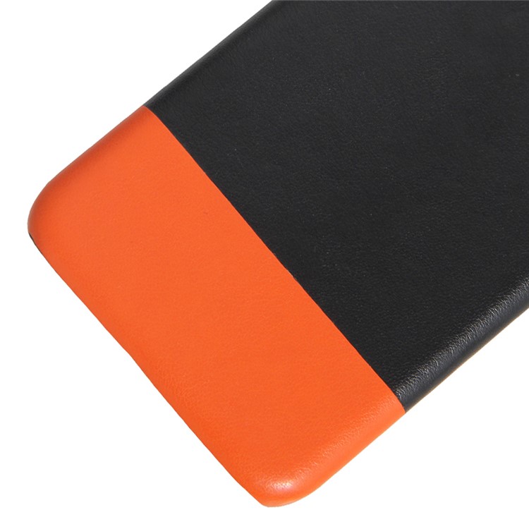 Two-color PU Leather Coated PC Phone Case for Google Pixel XL - Black / Orange-3