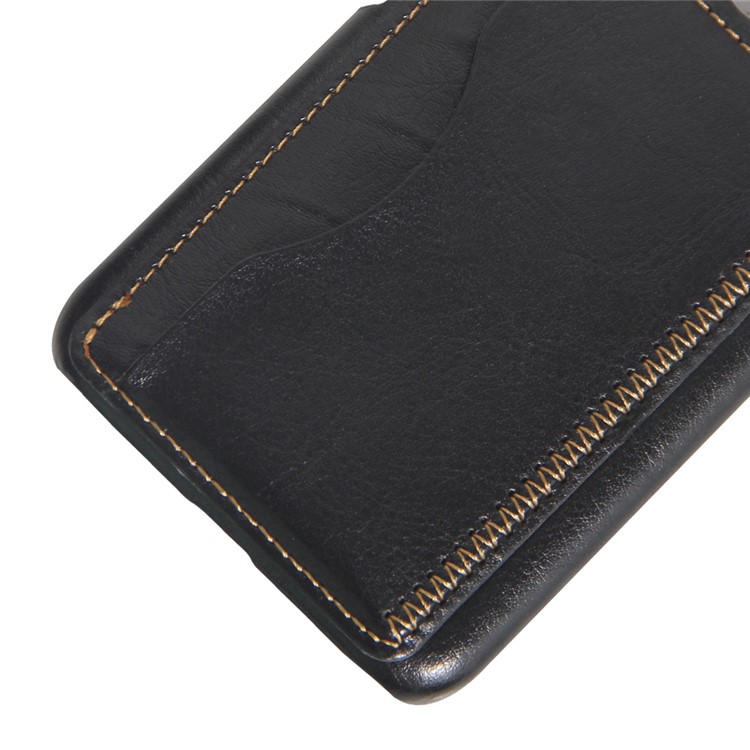For Google Pixel XL Card Slot Vintage Leather Coated Kickstand Hard Case Cover - Black-3