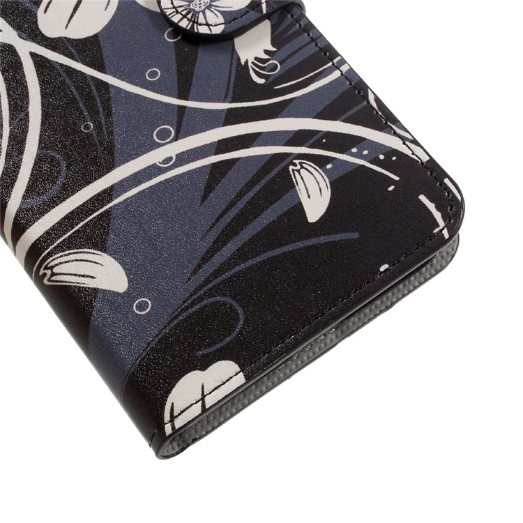 Patterned Leather Wallet Mobile Cover for Google Pixel XL - White Butterfly Flower-7