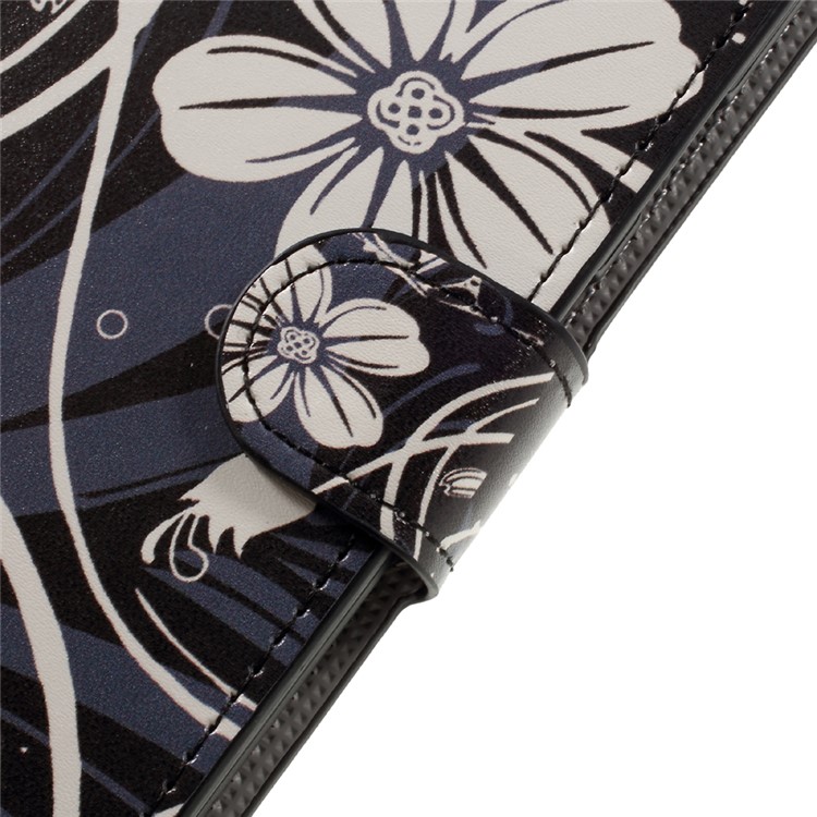 Patterned Leather Wallet Mobile Cover for Google Pixel XL - White Butterfly Flower-9