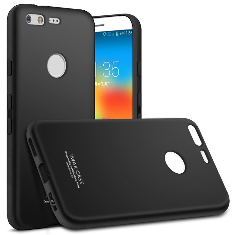 IMAK Silky Anti-scratch TPU Phone Case for Google Pixel XL + Screen Protector Film - Metal Black-1