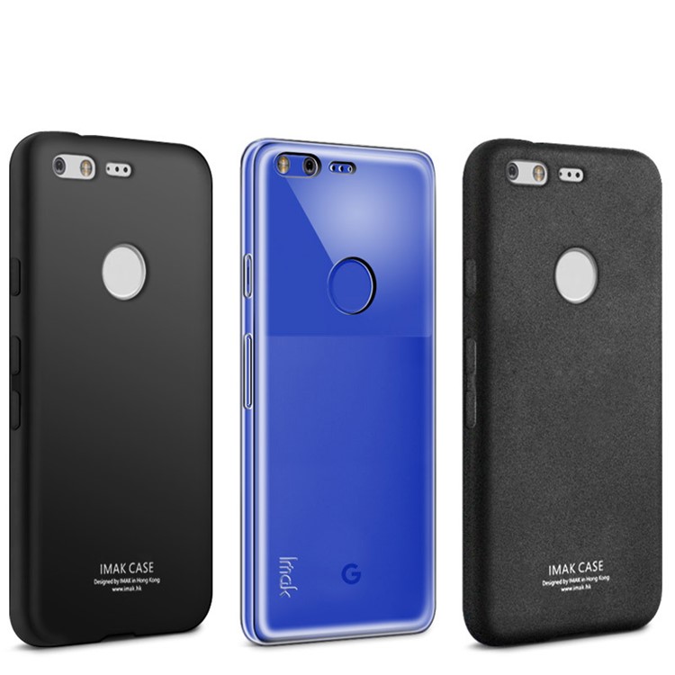 IMAK Silky Anti-scratch TPU Phone Case for Google Pixel XL + Screen Protector Film - Metal Black-3