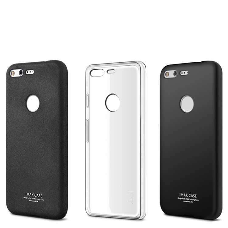 IMAK Silky Anti-scratch TPU Phone Case for Google Pixel XL + Screen Protector Film - Metal Black-6