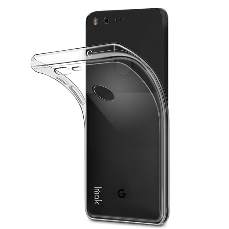 IMAK Glossy Clear TPU Mobile Phone Shell for Google Pixel XL + Screen Protector Film - Transparent-4