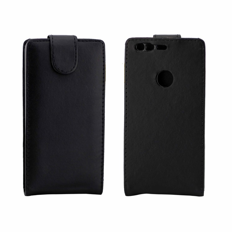 Vertical Flip Google Pixel Leather Case - Black-3