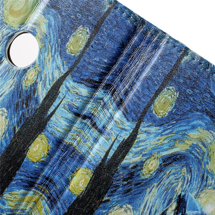 Pattern Printing Leather Wallet Case for Google Pixel - Starry Night-7