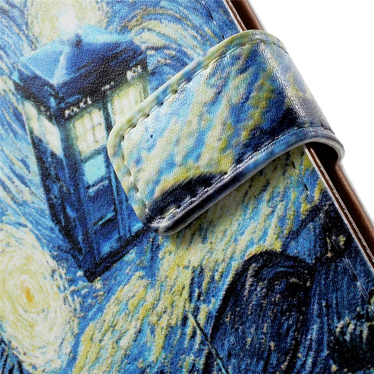 Pattern Printing Leather Wallet Case for Google Pixel - Starry Night-8