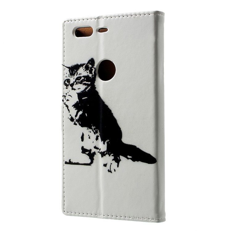 Pattern Printing Leather Wallet Flip Case for Google Pixel - Lovely Cat-2