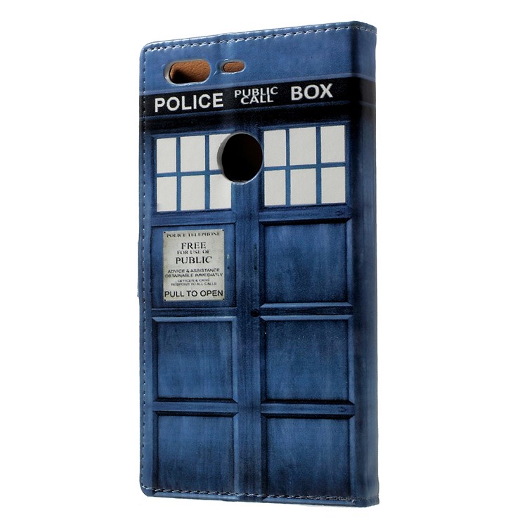 Pattern Printing Leather Stand Phone Shell for Google Pixel - Police Public Call Box-2