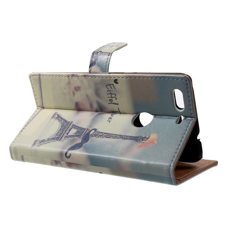 Pattern Printing Leather Stand Protective Case for Google Pixel - Eiffel Tower-3