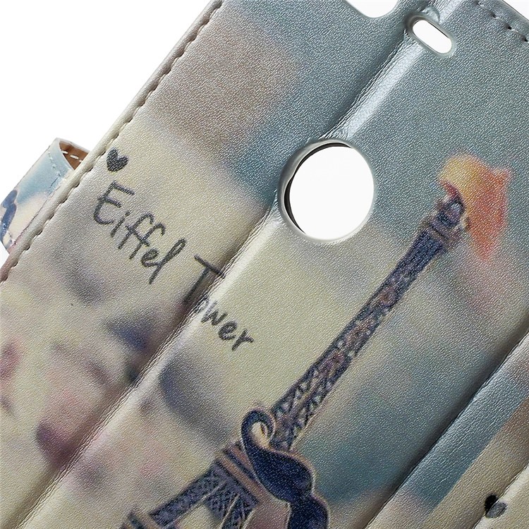 Pattern Printing Leather Stand Protective Case for Google Pixel - Eiffel Tower-4