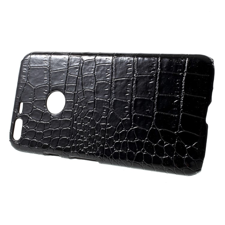 Leather Coated Hard PC Phone Case for Google Pixel XL - Crocodile Texture / Black-2