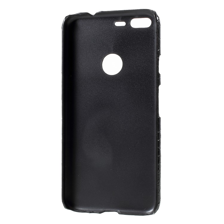 Leather Coated Hard PC Phone Case for Google Pixel XL - Crocodile Texture / Black-3