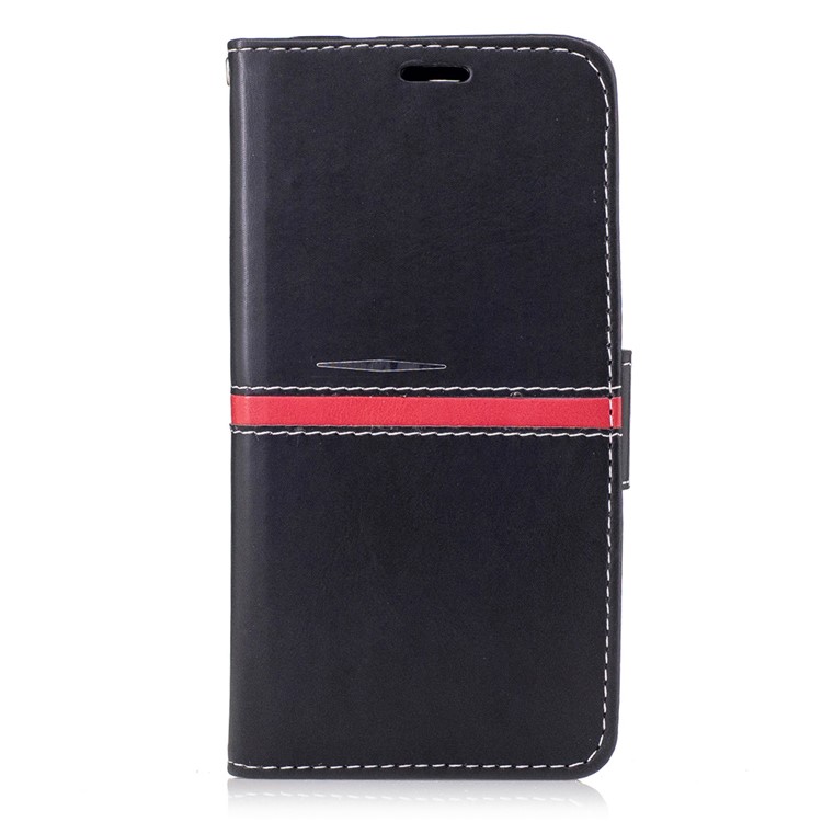Graceful Series Stitching Leather Wallet Cover with Hand Strap for Google Pixel - Black-1