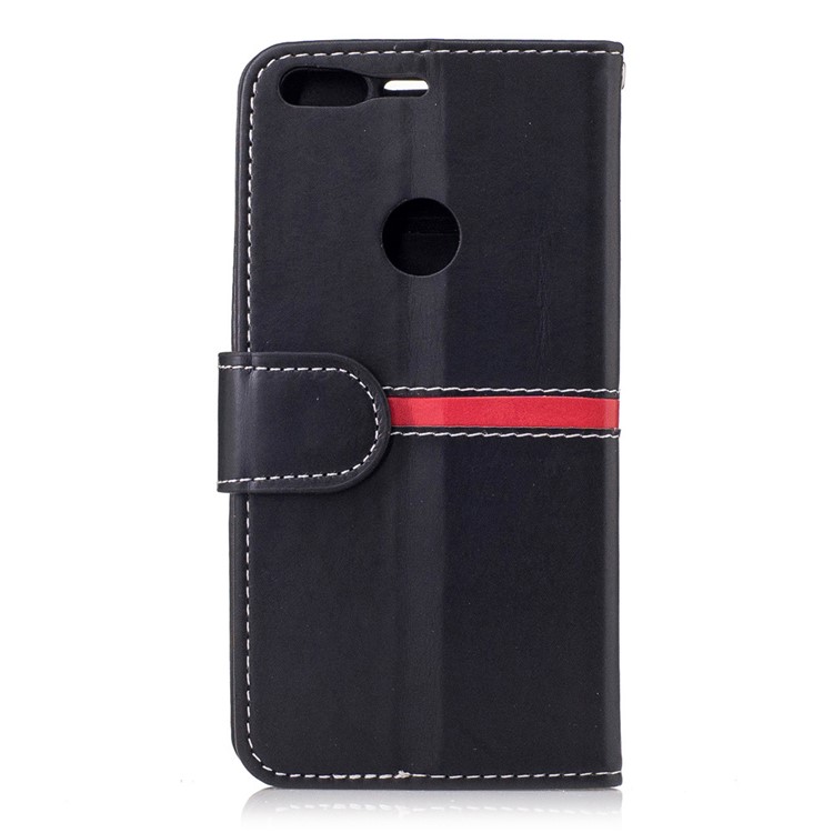 Graceful Series Stitching Leather Wallet Cover with Hand Strap for Google Pixel - Black-2