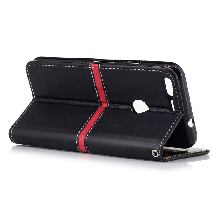 Graceful Series Stitching Leather Wallet Cover with Hand Strap for Google Pixel - Black-3