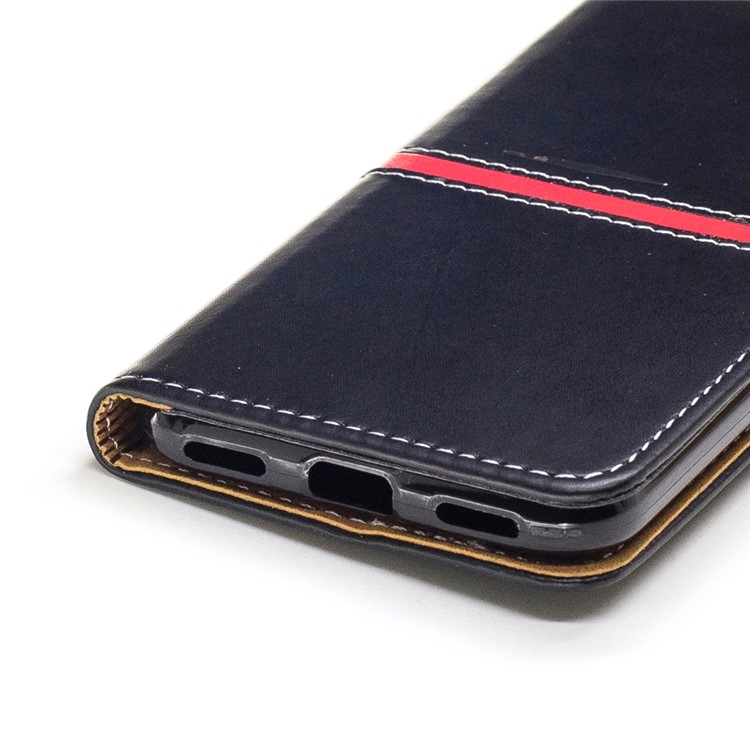 Graceful Series Stitching Leather Wallet Cover with Hand Strap for Google Pixel - Black-5