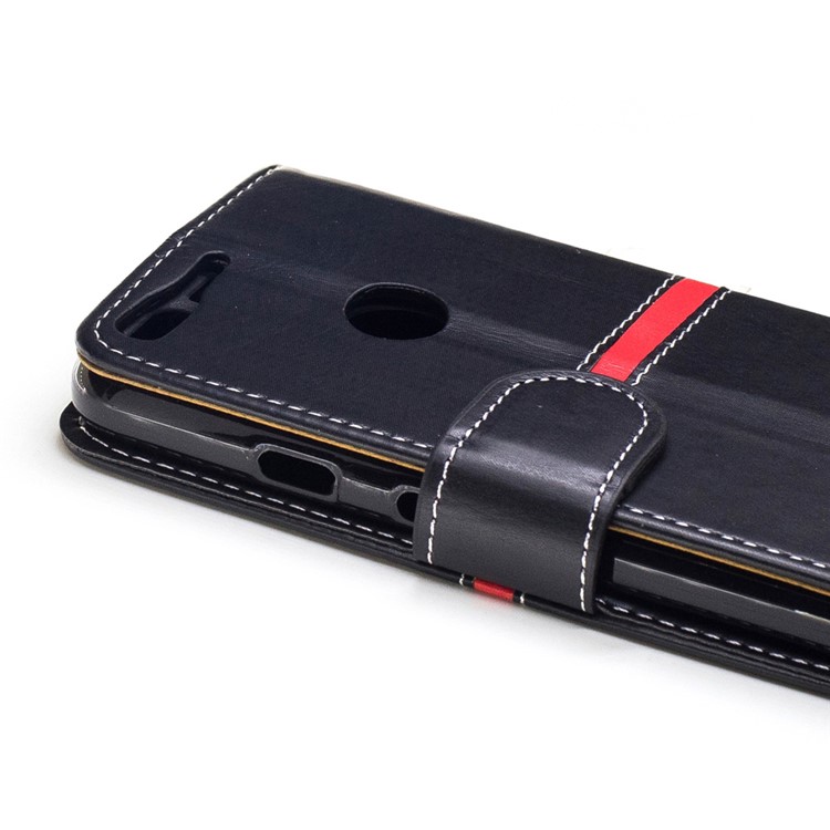 Graceful Series Stitching Leather Wallet Cover with Hand Strap for Google Pixel - Black-6